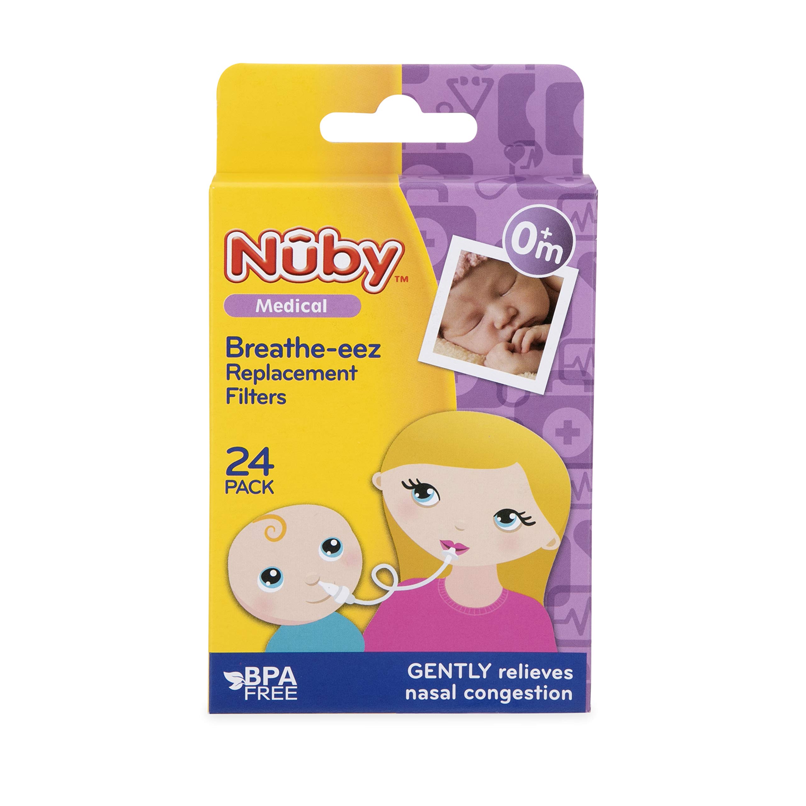 Nuby Breathe-Eez Replacement Filters, 24 Pack