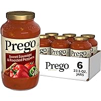 Prego Sweet Sausage and Roasted Peppers Pasta Sauce, 23.5 OZ Jar (Case of 6)