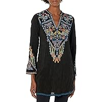 Johnny Was Women's L/S Contrast Embroidered Tunic