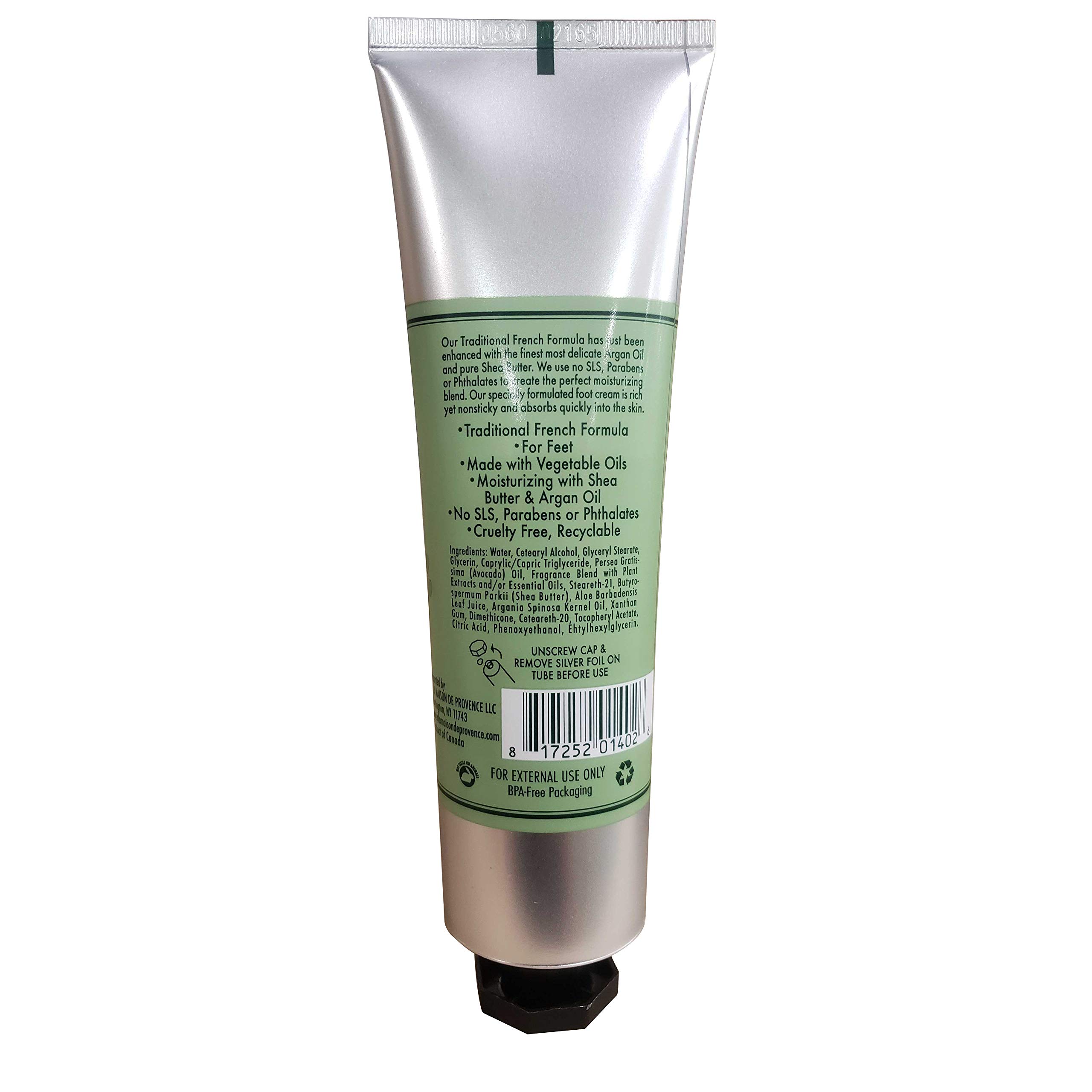 A LA MAISON Peppermint Tea Tree Foot Cream Lotion for Dry Skin - Traditional French Natural Hand and Foot Lotion (1 Pack, 5 oz Bottle)