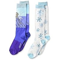 Girls Frozen 2 Pack Knee High Casual Sock