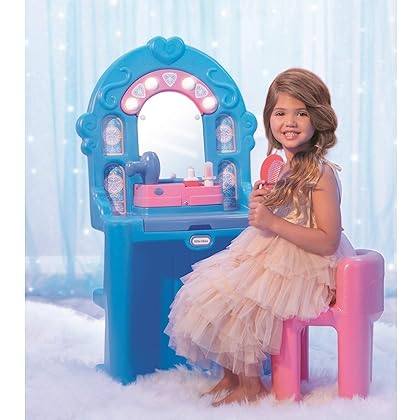 Little Tikes Ice Princess Magic Mirror - Roleplay Vanity with Lights Sounds & Pretend Beauty Accessories, Multicolor, 24 months - 5 years