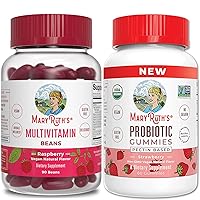 Adult Multimineral Vita-Beans & Adult Organic Probiotic Gummies by MaryRuth's | Immune Support, Bone Health for Ages 14+| Digestive Support, Gut Health Supplement