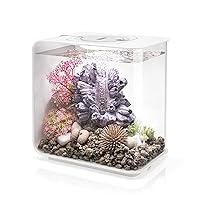 biOrb Flow 15 Acrylic 4-Gallon Aquarium with White LED Lights Modern Compact Tank for Tabletop or Desktop Display, White