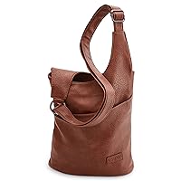 CASAdiNOVA® Stylish Women's Vegan Leather Shoulder Bag - Handbag, Crossbody & Messenger Bag in One - High-Quality Women's Handbag for Hanging with Adjustable Shoulder Strap, Cognac, Women's Handbags