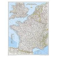 National Geographic France, Belgium, and The Netherlands Wall Map - Classic - Laminated (23.5 x 30.25 in) (National Geographic Reference Map)