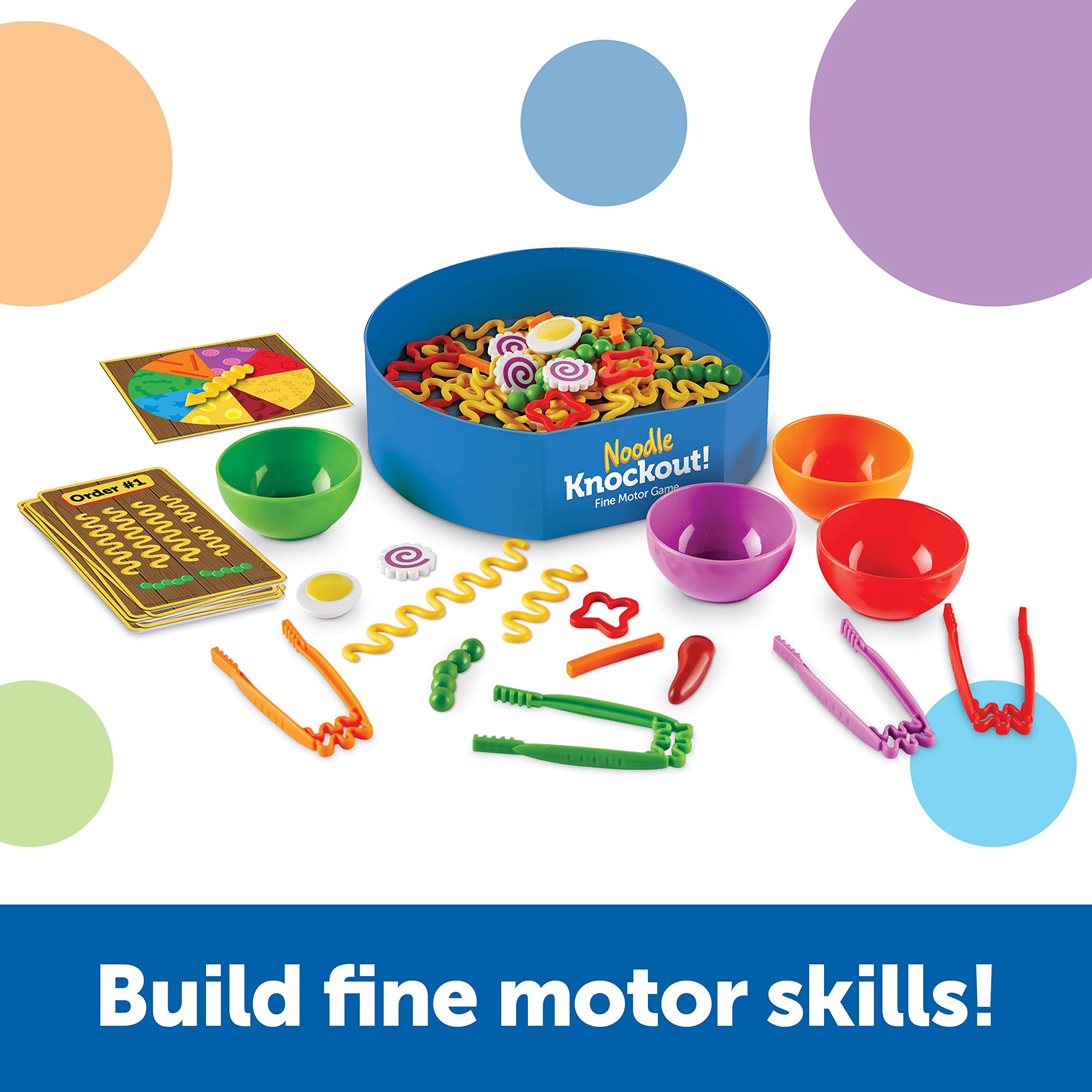 Learning Resources Noodle Knockout! Fine Motor Game,Fine Motor Skills Toys, 67 Pieces, Ages 4+