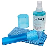 Manhattan Screen & Keyboard Cleaner Kit – 6.75 oz - Non-Alcohol Cleaning Spray with Microfiber Cloth & Keyboard Brush - for TV, Computer, Laptop, Monitor, LED, LCD, Electronic Devices - 421027
