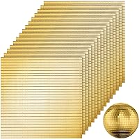 SOUJOY 36000 Pieces Mirror Mosaic Tiles, Self Adhesive Mirror Tiles for Crafts, 5 x 5 mm Gold Glass Mini Square Disco Ball Mirrors for DIY Home Decorations