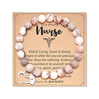Nurse Gifts for Women, Natural Stone Nurse Bracelet, Nursing Student Gift, Nurse Practitioner Graduation Gifts for Her