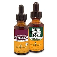 Herb Pharm Ashwagandha & Immune Support Kit - Includes Ashwagandha Extract, 1 Ounce & Rapid Immune Boost Liquid Herbal Formula for Active Immune Support, 1 Ounce