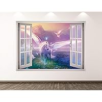 Unicorn Wall Decal Art Decor 3D Window Mythical Sticker Mural Kids Room Custom Gift BL30 (30