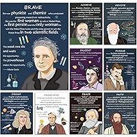 OBUSATT 9 Pieces Science Posters Famous Scientists Inspirational Quote Wall Art Posters for Middle School and High School Classroom Library Social Studies or Science Classroom Decorations 16×11inch
