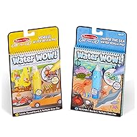 Melissa & Doug Wow! Under The Sea Water Reveal Pad and Water Wow Coloring Book - Vehicles Bundle