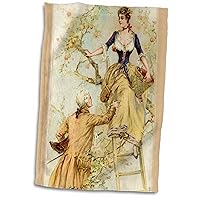 3D Rose Romantic French Couple TWL_43706_1 Towel, 15