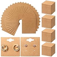 300 Pcs Paper Earring Cards for Selling Stud Kraft Earring Display Cards with 6 Holes Jewelry Display Blank Earring Packaging for Jewelry Crafts Hanging Display Retail