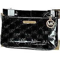 Michael Kors Women's Belt Bag, Waist Fanny Pack (Black MK Logo, Large/Extra Large)