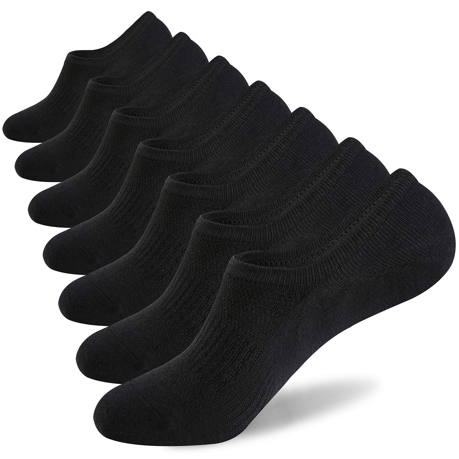 WANDER No Show Socks Mens 7 Pair Cotton Thin Non Slip Low Cut Men Invisible Sock 6-8/9-11/12-14