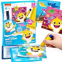 Horizon Group USA Baby Shark Aqua Art – Baby Shark Water Coloring Pads – Includes Magic Refillable Water Brush for Mess Free Water Art Painting for Toddlers – Great Baby Shark Art Set for 3 Year Old