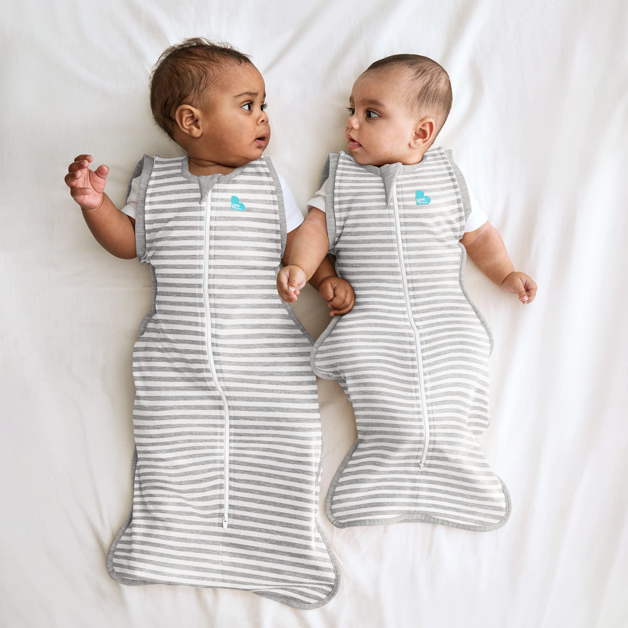 Love to Dream Swaddle UP Transition Bag Self-Soothing Sleep Sack 19-24 lbs, Patented Zip-Off Wings, Gently Help Baby Safely Transition from Swaddling to Arms Free Before Rolling, 1.0TOG Gray, Large