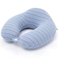 NC Travel to Accept Aircraft Pillows New u-Type Pillow Memory Cotton Striped Creative Neck Pillow Blue