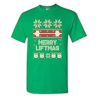 Merry Liftmas Workout Christmas Holiday Funny Adult DT T-Shirt Tee