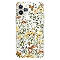 Case Compatible with iPhone 14 13 Pro Max 12 Mini 11 Xs X 8 Plus Xr 7 SE 6s 5 Flexible Silicone Print Floral Yellow Vintage Pattern Clear Nature Girlyed Slim Flower Soft Design Cute Wild