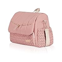 Hannah & Sophia Belle Convertible Baby Diaper Backpack & Bag in Pink Polyester with Classic Style