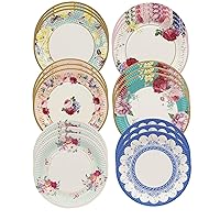 Talking Tables Afternoon Tea Vintage Floral Paper Plates | 24 Count (1 Pack) | Truly Scrumptious | for Birthday Party, Baby Shower, Wedding Hen Party and Anniversary, Disposable Tableware - Size 9'