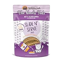 Weruva Wet Cat Food, The Newly Feds with Beef and Salmon Pate, 2.8oz Slide N Serve Pouch, Pack of 12
