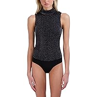 BCBGeneration womens Sleeveless Fitted Turtleneck Bodysuit Ruched Sides Snap Closure One Piece