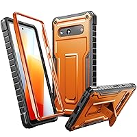 FITO for Google Pixel 7A Case, Dual Layer Shockproof Heavy Duty Case Built-in Kickstand, Without Screen Protector (Orange)