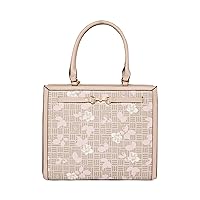 Anne Klein Medium Shopper Tote with Floral Overlay, Stone-Gardenia Multi/Stone