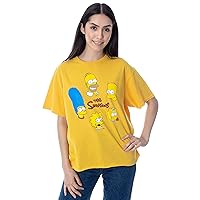 The Simpsons Womens' Family Circle Pose Mineral Wash Skimmer T-Shirt