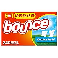 Bounce Dryer Sheets Laundry Fabric Softener, Outdoor Fresh, 240 Count