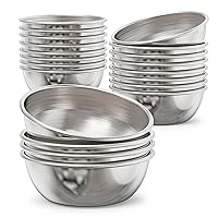 Set of 20 Steel Sauce Cups - Versatile Small Dipping Bowls 3.2oz, Mini Saucers Bowl for Condiments, Sauces, Ketchup - Ideal for Restaurants, Catering, and Home Use