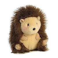 Aurora® Round Rolly Pet™ Merry Hedgehog™ Stuffed Animal - Adorable Companions - On-The-Go Fun - Brown 5 Inches