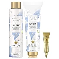 Pantene Sulfate Free Shampoo and Conditioner Set with Biotin plus Hair Mask Treatment, Nutrient Blends Illuminating Color Care