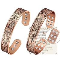Feraco Copper Bracelet for Men Pain Relief, 18X Enhanced Strength Magnetic Bracelet with Neodymium Magnets, Pure Copper Jewelry Gift