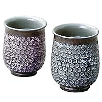 Nippon Pottery 54656400 Teacup, Black, 6.8 fl oz (200 ml), Toshiya Kiln, Nanban Mishimazume, Pair Free Cup, Pack of 2