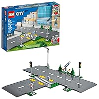 LEGO City Road Plates 60304 - Building Toy Set, Featuring Traffic Lights, Trees, Glow in The Dark Bricks, Combine City Series Sets, Great Gift for Kids, Boys, and Girls Ages 5+