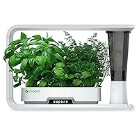 GS1003-W Smart Hydroponic Indoor Growing System, 16 Plant Capsule Capacity, with 86 LED Lights, 10 Smart Sensors & Removable Water Reservoir, iOS and Android App Compatible, White