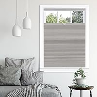 Cordless Cellular Pleated Window Shades - 31 Inch Width, 64 Inch Length - Dove Grey - Light Filtering Top-Down Honeycomb Pull Down Blinds for Windows and Skylights by Achim Home Decor