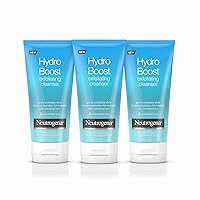 Hydro Boost Gentle Exfoliating Daily Facial Cleanser with Hyaluronic Acid, Face Wash Clinically Proven to Increase Skin's Hydration Level, Oil-Free & Non-Comedogenic, 5 oz (Pack of 3)