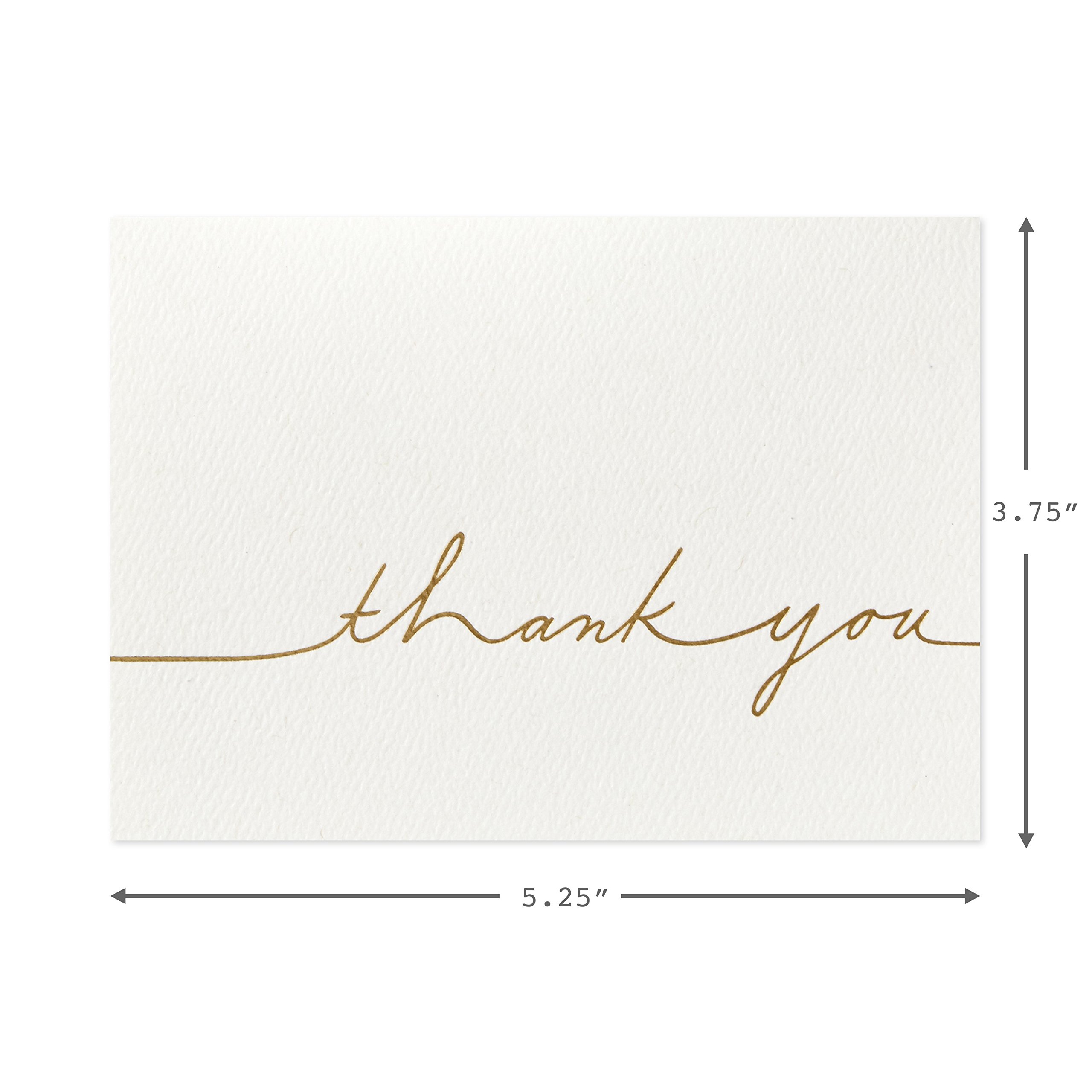 Hallmark Signature Gold Thank You Cards, Gold Script (10 Cards with Envelopes)
