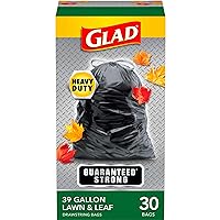 Glad Extra Large Drawstring Lawn and Leaf Bags, 39 Gallon, 30 Count