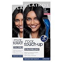 Root Touch-Up by Nice'n Easy Permanent Hair Dye, 2 Black Hair Color, Pack of 2