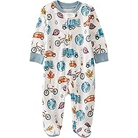 little planet by carter's unisex-baby Sleep and Play made with Organic Cotton, Sustainability Print, 3 Months