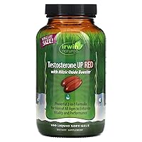 Irwin Naturals Testosterone UP RED - 100 Liquid Soft-Gels - 2-in-1 Formula for Men with Nitric Oxide Booster - 15 Servings