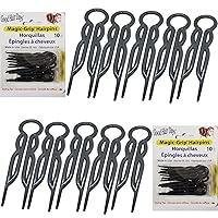 Hair Pins - Plastic, U-shaped Magic Grip Hairpins, Strong Durable Pins For Fine, Thick & Long Hair, Hair Styling Accessories, Set of 20 (Black)